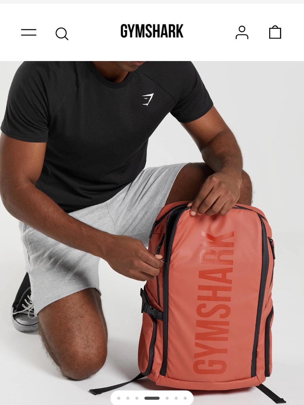 Gymshark Coral-Red Backpack with Black Trim - Picture 4 of 7